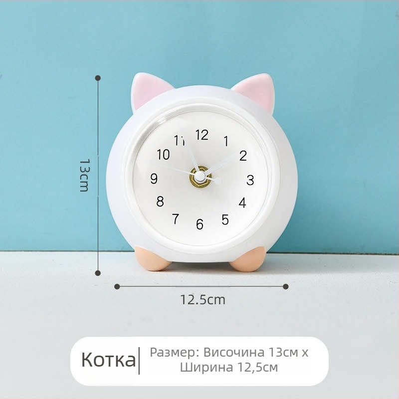 Детски настолен часовник с касичка и нощно осветление, батерийно захранване, механичен ход, едностранен пластмасов корпус, карикатурен стил