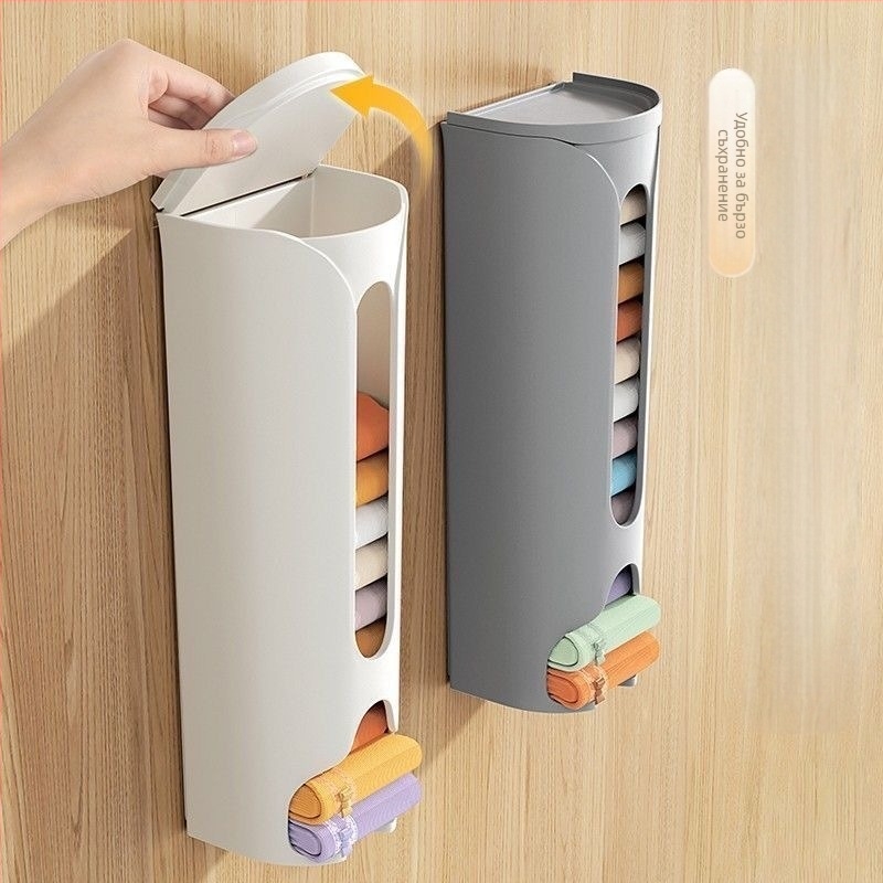 Стенно монтирана кутия за съхранение на бельо и чорапи – модел 001, PP пластмаса, с капак, без пробиване