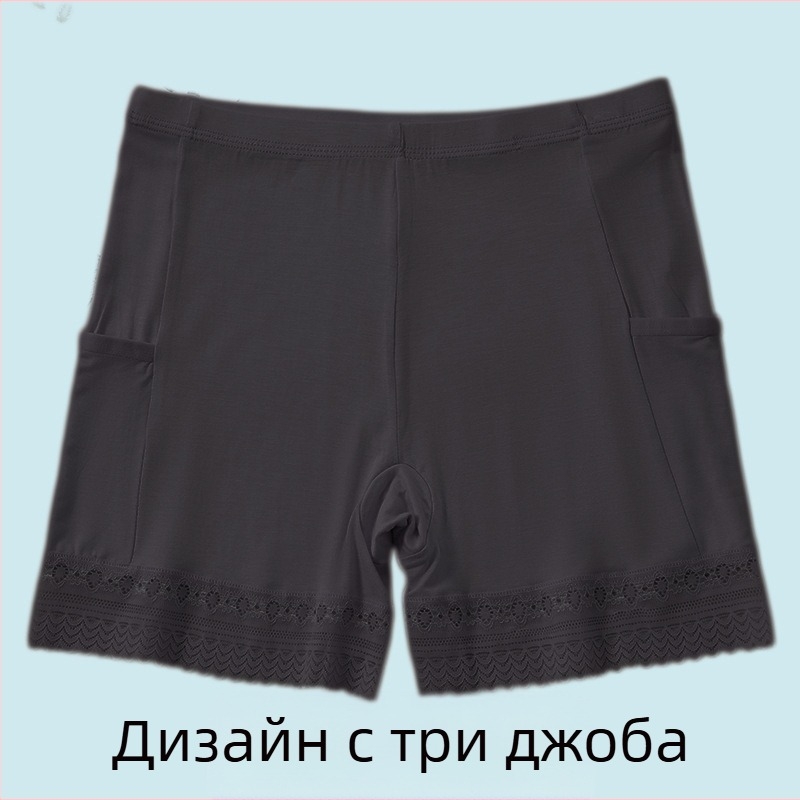 Дамски вискозни дантелени безопасни шорти с средна талия, памучна подплата, бързосъхнещи