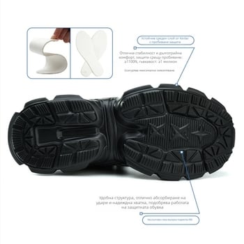 Anbaili женски обувки за безопасност със стоманен носок, Flyknit горна част, против удар и пробив, с нисък глезен профил