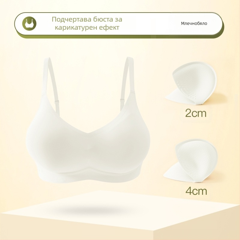 Безжичен пуш-ъп сутиен — найлонова материя; Лайнинг: найлон/найлон; Тънки формовани чашки; Фиксирани двойни презрамки; Задни четири реда катарами