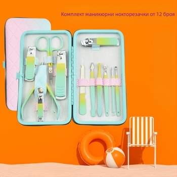18-частен комплект за грижа за нокти от неръждаема стомана, съдържа педикюр нож и клещи за вежди; инструменти от въглеродна стомана