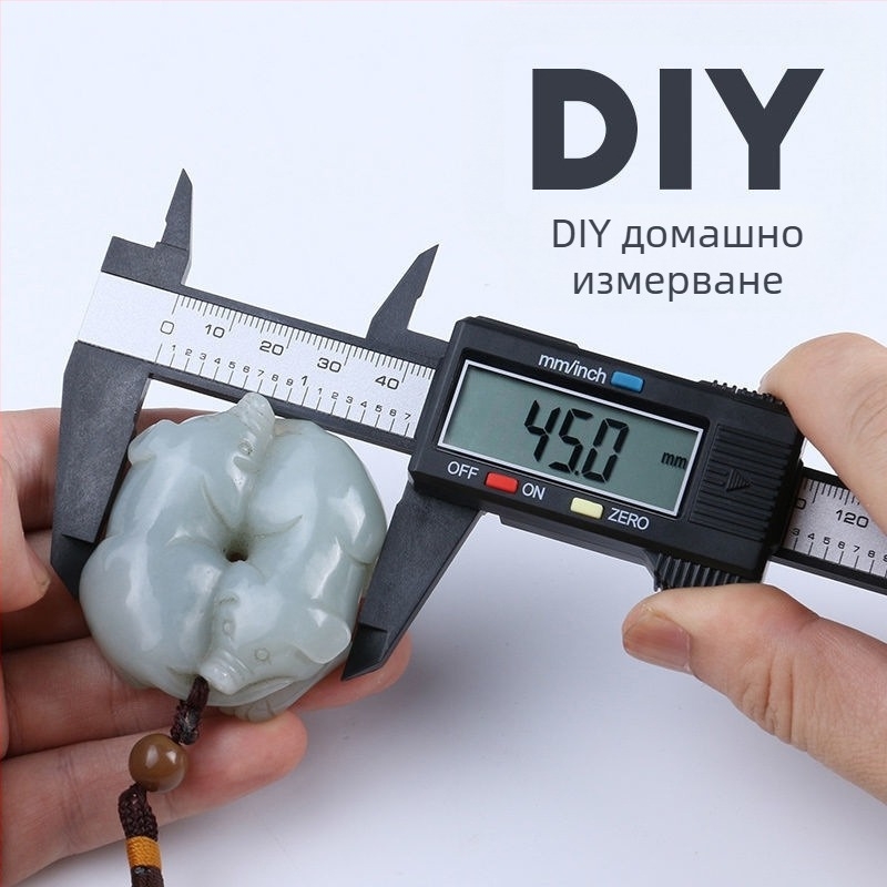 Верниер калипер за домакинство, компактен измервател за нефритови гривни, пластмасово тяло