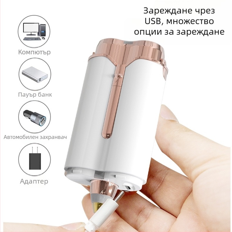 Електрическо устройство за обезкосмяване на жени, миещо се, USB захранване, двуглав тример с ножове от неръждаема стомана, модел S107, мотор с четки