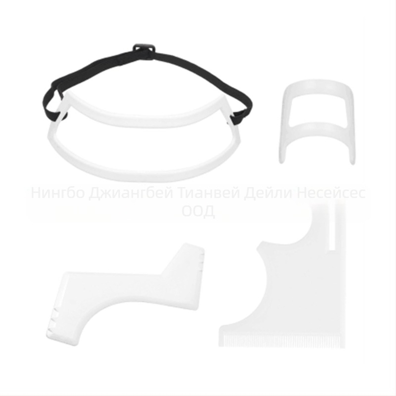 Комплект от четири части за оформяне на брада и коса: гребен за брада, гребен за коса, устройство за оформяне на брада, линейка за подстригване на шията; Марка TIANWEI; Материал PP