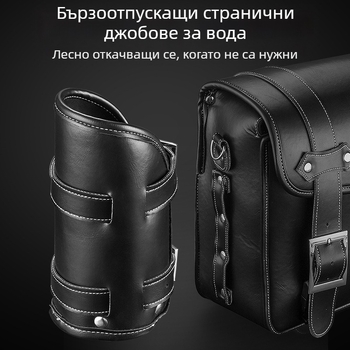 West Rider мотоциклетна странична чанта с ретро двустранен дизайн, PU+EVA материал, 16 л капацитет, модел YP0707328