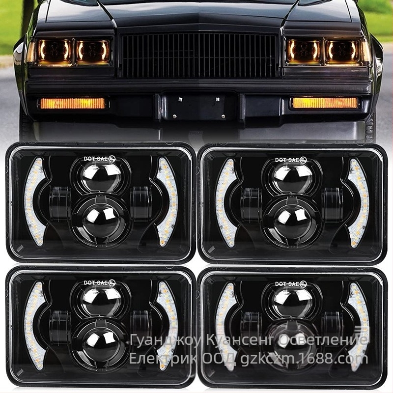 LED квадратна фара за GMC/Chevrolet/Suzuki DRZ мотоциклет – 60W, 10-30V, IP67, алуминиева отливка