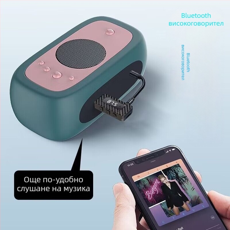 USB Bluetooth аудио адаптер и приемник за автомобил, Bluetooth 5.0 FM предавател, честота 87,5–108 MHz, обхват до 10 m, захранване 5V