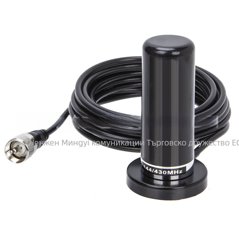 Автомобилна антена за радиокомуникации със вакуумна чашка, двойна честота 144/430 MHz, обхват 10–50 км, без батерия, за комуникации