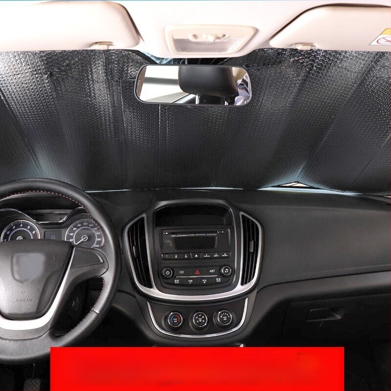 Автомобилен сенник за предното стъкло, универсално съвместим, ивици модел, прост стил, алуминиево фолио, монтаж с вакуумна вендуза