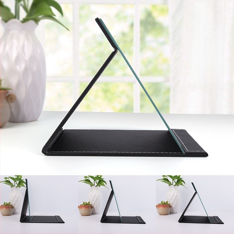 Десктоп едностранно огледало за грим, сгъваемо и преносимо, алуминиево огледало, персонализирано лого, частна марка