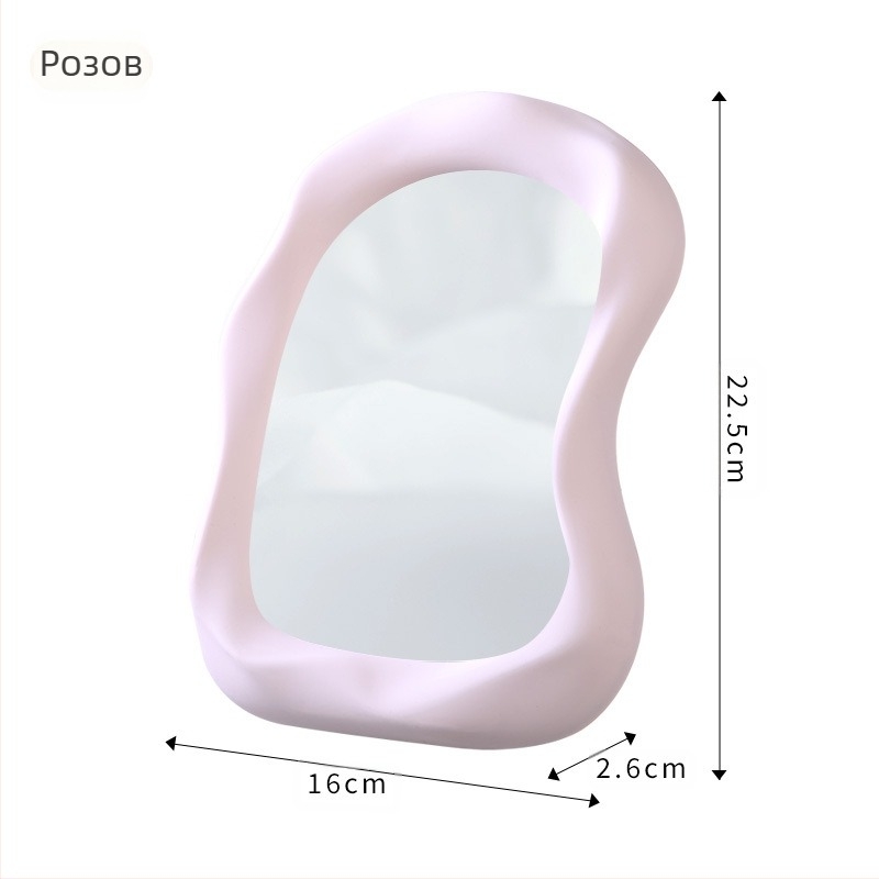 Десктоп огледало за грим с форма на облак, HD огледало, пластмасова рамка, сребърно огледало