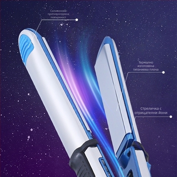 Дуално устройство за къдрене и изправяне на коса — керамичен нагревател, термален проводник под 15 мм диаметър, 15 температурни стъпки, 350 W, напрежение 127–220 V