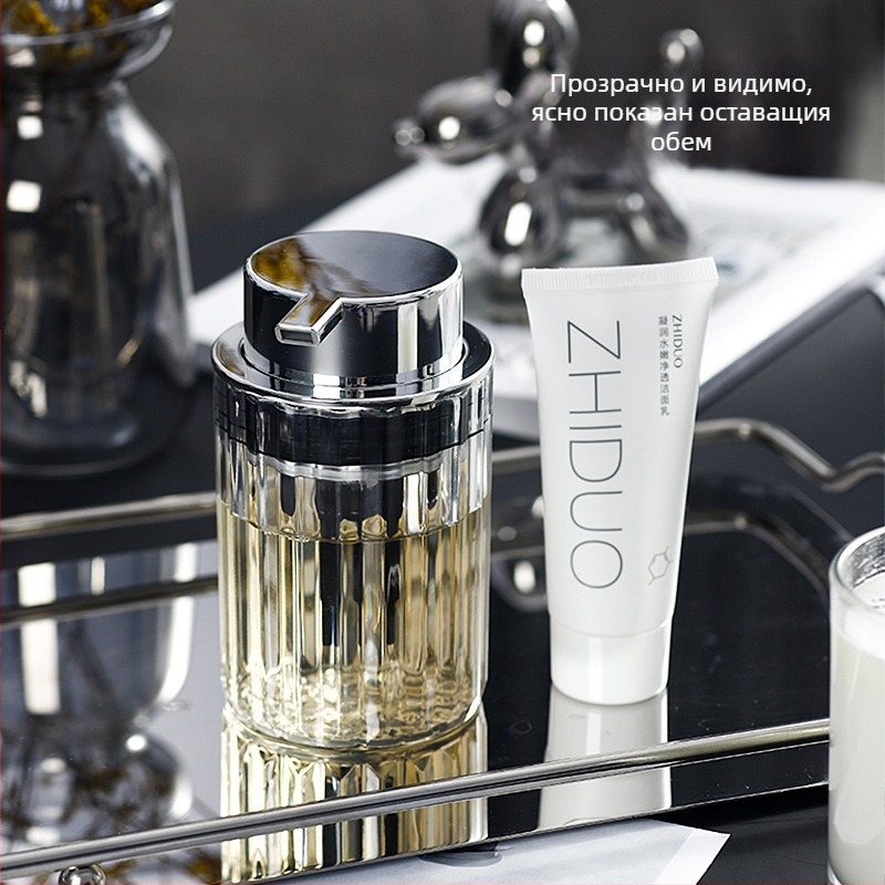 Пенообразуваща бутилка с капак; PET/ABS/силикон; опаковка 75 бр.; печатано лого; одобрени частни марки.