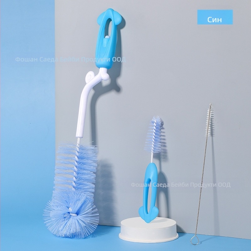 SAIDAH Бебешка въртяща се четка за бутилки с нейлонови четина — за бебешки бутилки, бутилки за вода и чаши