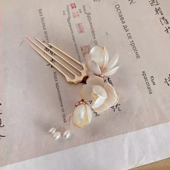 Magnolia аксесоар за коса: ръчно изработен сплавен обков, сладък стил, украса с цветя, подходящ за фестивал