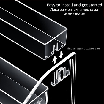 Акрилна стойка за показване на лак за нокти - многоетажна пластмасова стойка, марка Manzilin, нетно съдържание 650, модел Large Nail Polish Display Stand 01, 30 броя в кутия