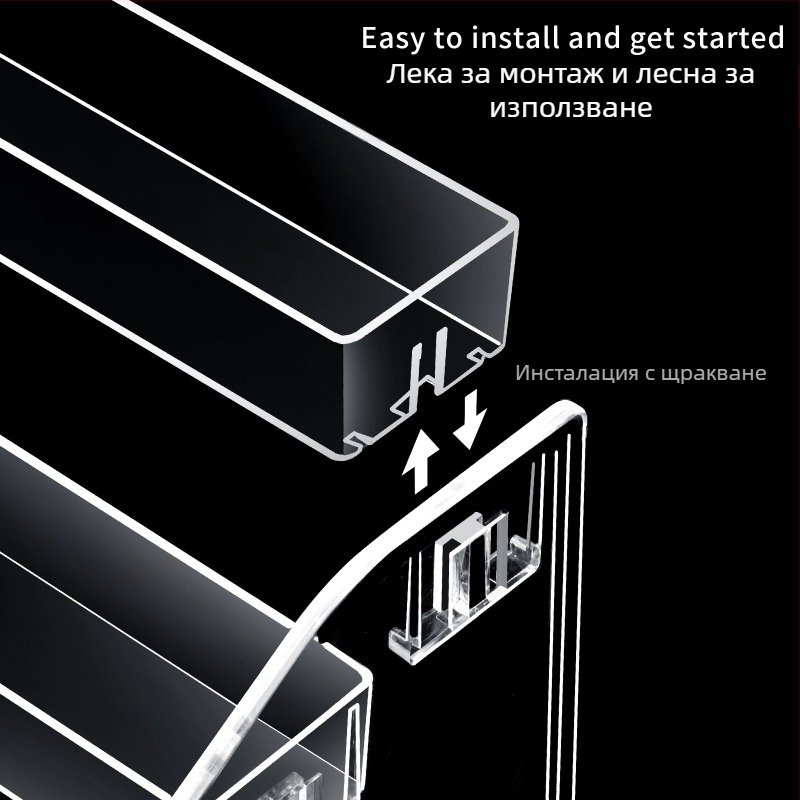 Акрилна стойка за показване на лак за нокти - многоетажна пластмасова стойка, марка Manzilin, нетно съдържание 650, модел Large Nail Polish Display Stand 01, 30 броя в кутия
