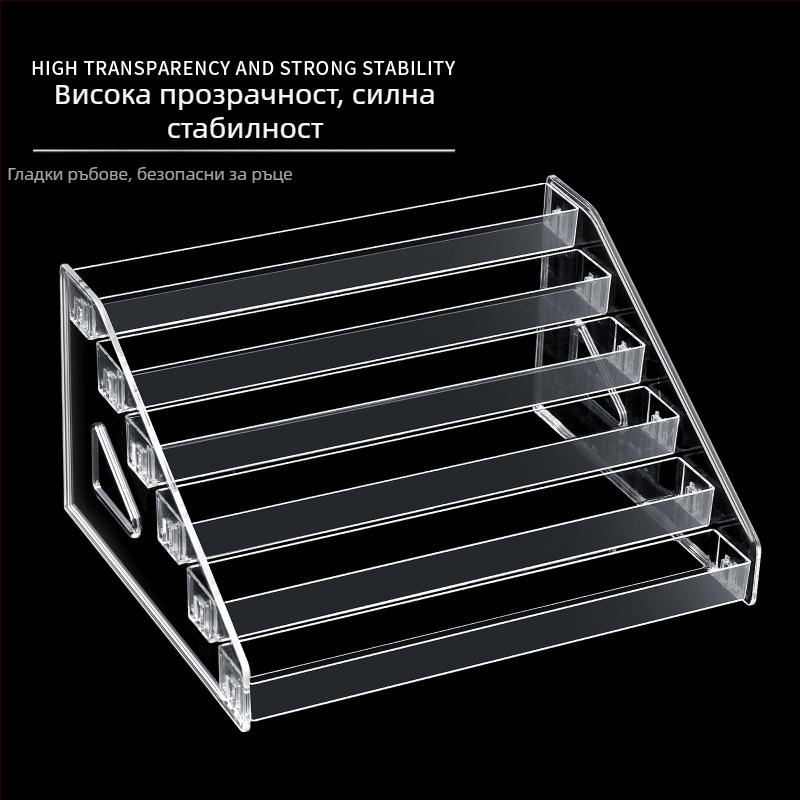 Акрилна стойка за показване на лак за нокти - многоетажна пластмасова стойка, марка Manzilin, нетно съдържание 650, модел Large Nail Polish Display Stand 01, 30 броя в кутия