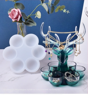 Силиконова форма за яйцевидна смолна бижутерия – DIY огледален кристален гел дисплей