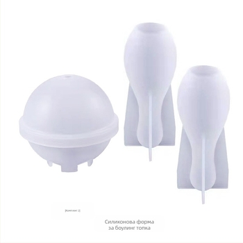 Силиконова форма за боулинг топки за DIY смола и бижута - несиметрична форма, комплект от 2 топки, марка Dance of the Butterfly