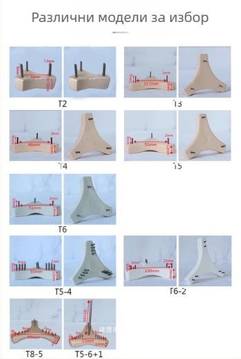 Скулптурни и керамични инструменти за пещи - T-образни долни пирони, опорни пирони, опорни подложки, трикраки скоби за поставяне (модел JCY001; Тип: Други; Оборудване: Друго; Внос: Не)
