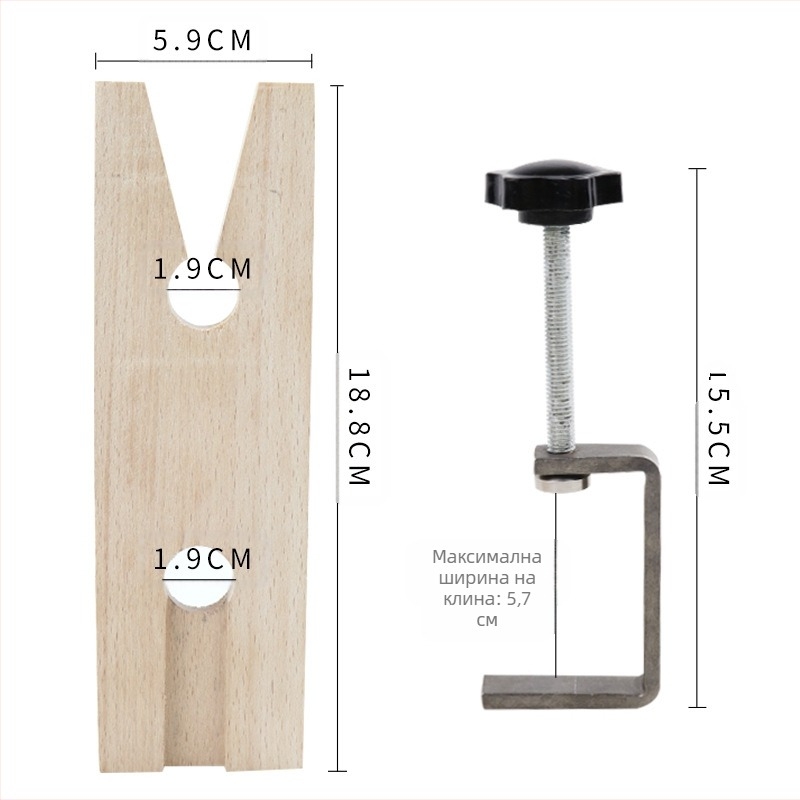 Дървен държач за форми със скоба, подвижен