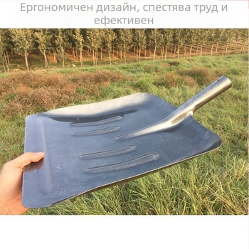 Снежна лопата Golden Dragon с глава от високовъглеродна стомана и дървена дръжка за изхвърляне на материали.