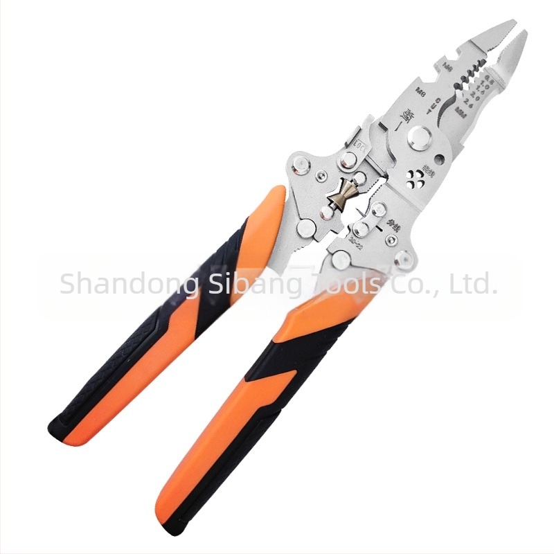 Индустриални сгъваеми мултифункционални клещи за премахване на изолацията, 12 в 1 — Zhuan Yi; сгъваеми; V-образна форма; тегло 0.192 кг
