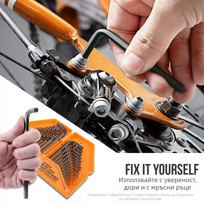 Комплект от 30 Allen ключове с топчеста глава, хром-ванадий стомана, тип глава: шестограден сокет, производител Steelmaster