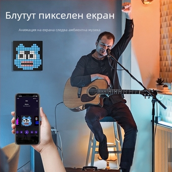 Pixel LED фоторамка за бюро и стенен монтаж с пикселна дисплей (разделителна способност 16×16/32×32; пикселна стъпка 0,5 см; пълен цвят; модул размер 200×200; размер на екрана 190×190)