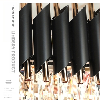 Кристален полилей, стил светъл лукс, LED светлина, корпус от желязо, обхват на осветление 15–30㎡