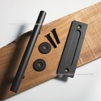 Дръжка за дървена плъзгаща хамбар врата; материал: карбонова стомана; модел: DH-C01; повърхностна обработка: спрей покритие; стил: нов китайски стил, модерен минимализъм, лек лукс