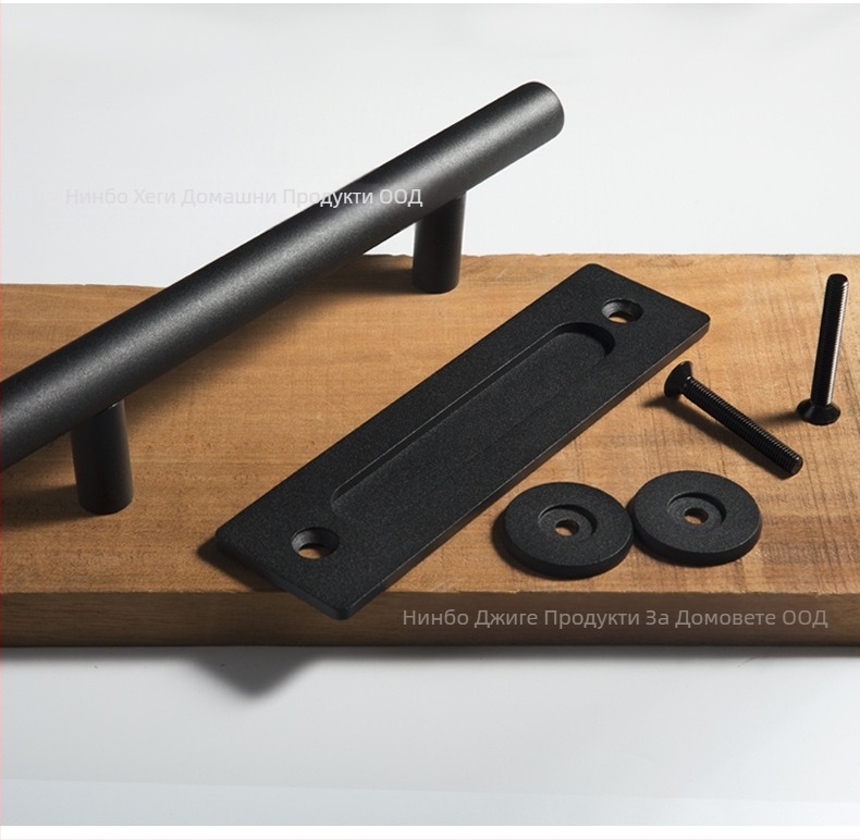 Дръжка за дървена плъзгаща хамбар врата; материал: карбонова стомана; модел: DH-C01; повърхностна обработка: спрей покритие; стил: нов китайски стил, модерен минимализъм, лек лукс