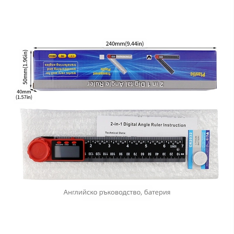 2-in-1 Digital Angle Ruler with Protractor and Vernier Caliper