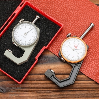 Толщиномер 0-20 мм, индикаторен тип с извит връх, ръчен, измерване на дебелината на хартия