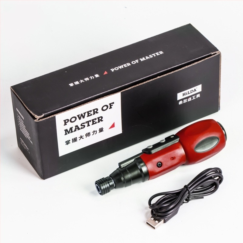 Електрическа отвертка 3.6V, USB зареждане, магнитен държач за битове, за домакинството