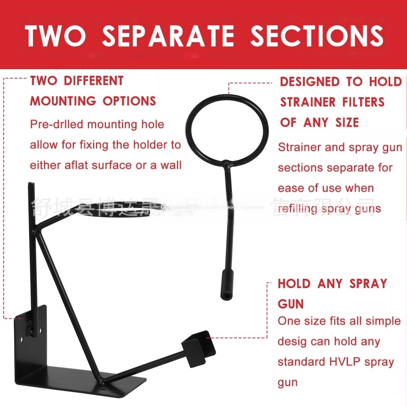 Държач за пистолет за автомобилно боядисване – специална скоба за пистолети, държач за фуния от хартия, фиксирана рамка за защита и ефективно боядисване