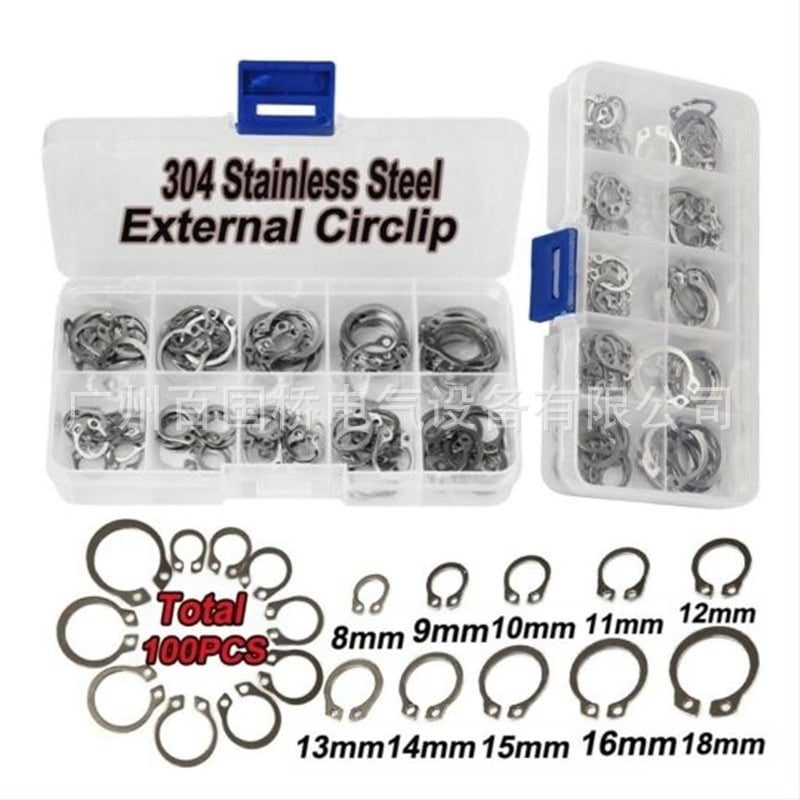 304 неръждаема стомана цирклип за вал, тип C, монтаж чрез кримпване, модел 000842, за електрически приложения