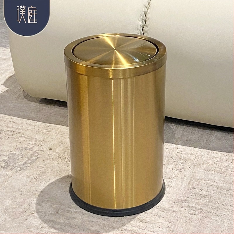 Неръждаем метален кош за боклук, 9 л, цилиндрична форма, за домакинство, марка Puting