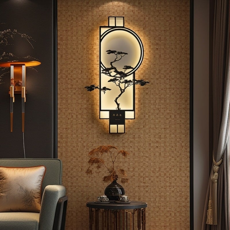 Самозалепващи PVC тапети с модел бамбук-мат, стил Нова китайска стенна облицовка