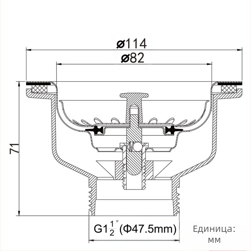 Европейски стил дренаж за мивка XK223C036, неръждаема стомана хром + ПП, модерен минимализъм, Tianli Water