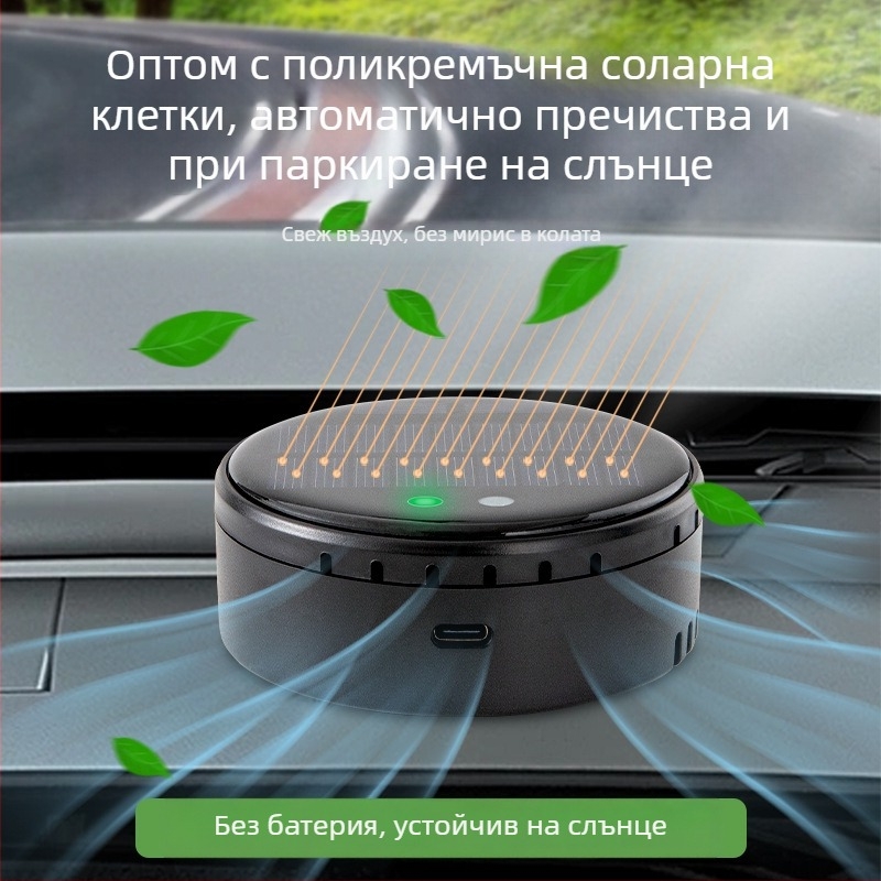 Автомобилен пречиствател за въздух за премахване на миризми, двойно ядро, USB захранване, 50 м3/ч, тиха работа <36 dB, премахване на формалдехид