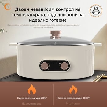 Електрическа мултифункционална тенджера за готвене Cayga DYG-01 с функция пържене в горещ съд, 1300W, 220V, 1L, алуминиева сплав