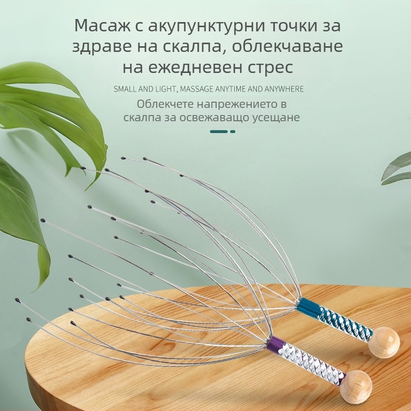 Масажор за глава с клешня – ръчно управление, масаж чрез месене (Марка: Bian Xu, Модел: 888)