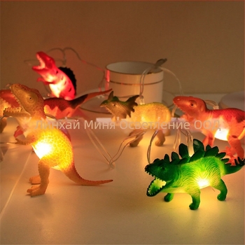 LED динозавър светлинна гирлянда | 10/20/40 LED | IP44 защита | Батерийно захранване | Светлинен поток 3500 lm | Модел: динозавър