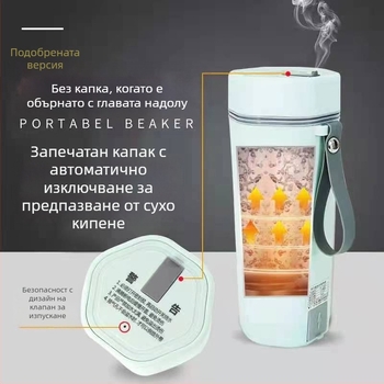 Електрическа чаша-чайник, 350 ml капацитет, двойно напрежение 110V/220V, 300W, базово нагряване, вътрешна обшивка от 304 неръждаема стомана