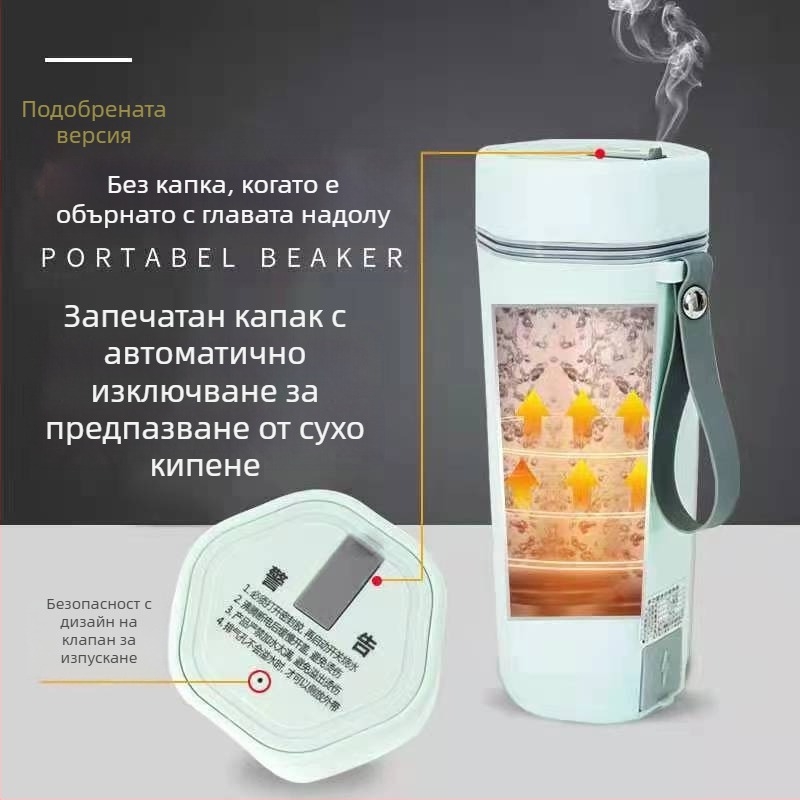 Електрическа чаша-чайник, 350 ml капацитет, двойно напрежение 110V/220V, 300W, базово нагряване, вътрешна обшивка от 304 неръждаема стомана