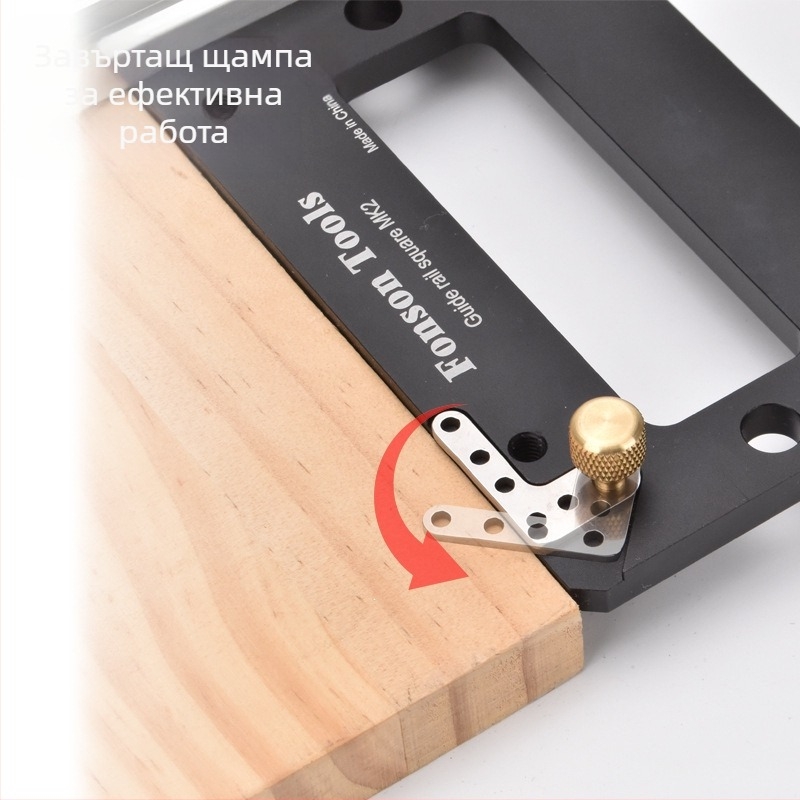 Позиционираща ъглова плоча за направляваща релса на дърводелски електрически циркуляр, метал, 2 бр., Fengsen