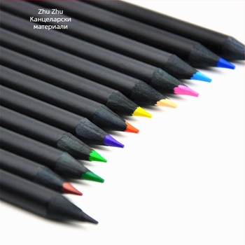 Комплект дървени моливи със деформирани меки моливи, карикатурни моливи, моливи с множество върха и моливи за строителни блокчета, блистерна опаковка за 12 кутии